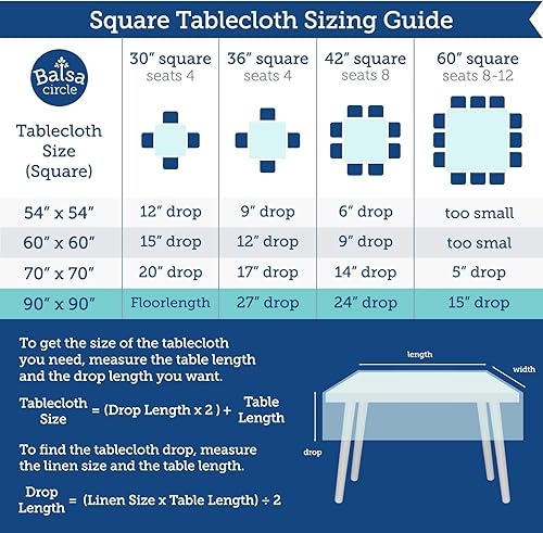 Miniatura 9 de Balsa Circle 10 manteles cuadrados de poliéster de 90 x 90 pulgadas, color verde manzana, para bodas, fiestas, catering, cocina, eventos