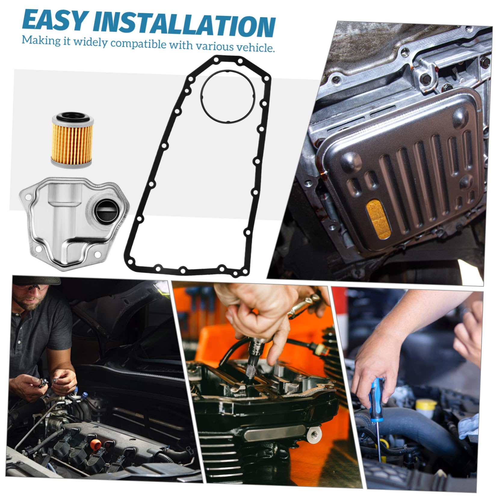 Kit de Filtro de Transmisión Automática Junta del Cárter, Aleación de Aluminio, Instalación Fácil, Compatible Vehículos