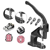 Vista 9 de Hand Press Grommet Machine,Eyelet Hole Punch Tool Kit,Grommet Eyelet Tool Kit with 3 Dies (#0#2#4) with 1500 Pcs Grommets Eyelet(6, 10, 12mm) Press