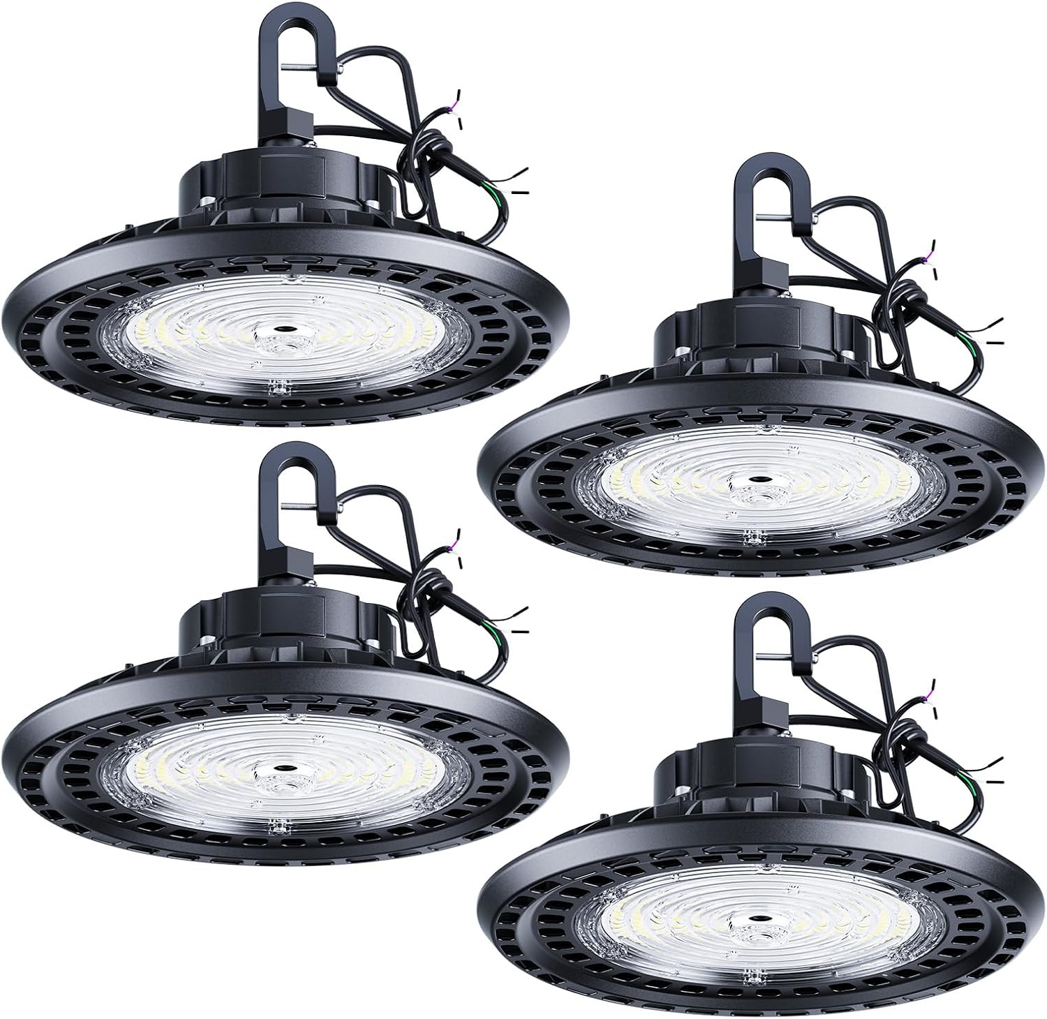 200W UFO High Bay LED Shop Lights, 30000-18000LM, 120-347V, 4Pack-UL