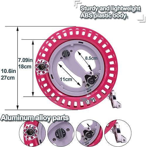 Miniatura 2 de 9KM DWLIFE Bobinadora de carrete de cometa de 10.6 pulgadas y cuerda de cometa Dacron trenzada verde de 120 libras, 1000 pies, 0.059 in