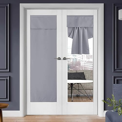 Miniatura 123 de RYB HOME Cortinas de oscurecimiento de habitación para puerta francesa, cortinas de ventana para puertas de vidrio, aislamiento térmico, cortina