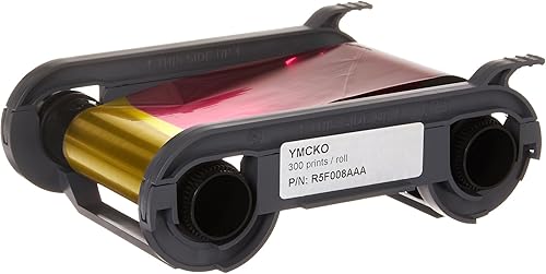 Evolis Consumibles, YMCKO Color Ribbon, Primacy Compatible, 300 Impresiones 1 Rollo R5F008AAA