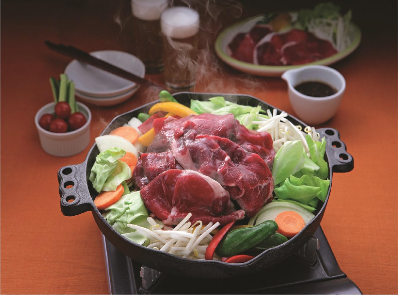 Amazon.co.jp: イシガキ 焼肉 ジンギスカン 鍋 鉄鋳物 約幅34×奥29.5