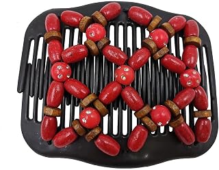 Stylish Beads Embellished Wooden Hair Barrette Hair Clip/Brooch Pin for Women & Girls Accessory Set, Hair Brooch, Bun Clip, Hair Comb