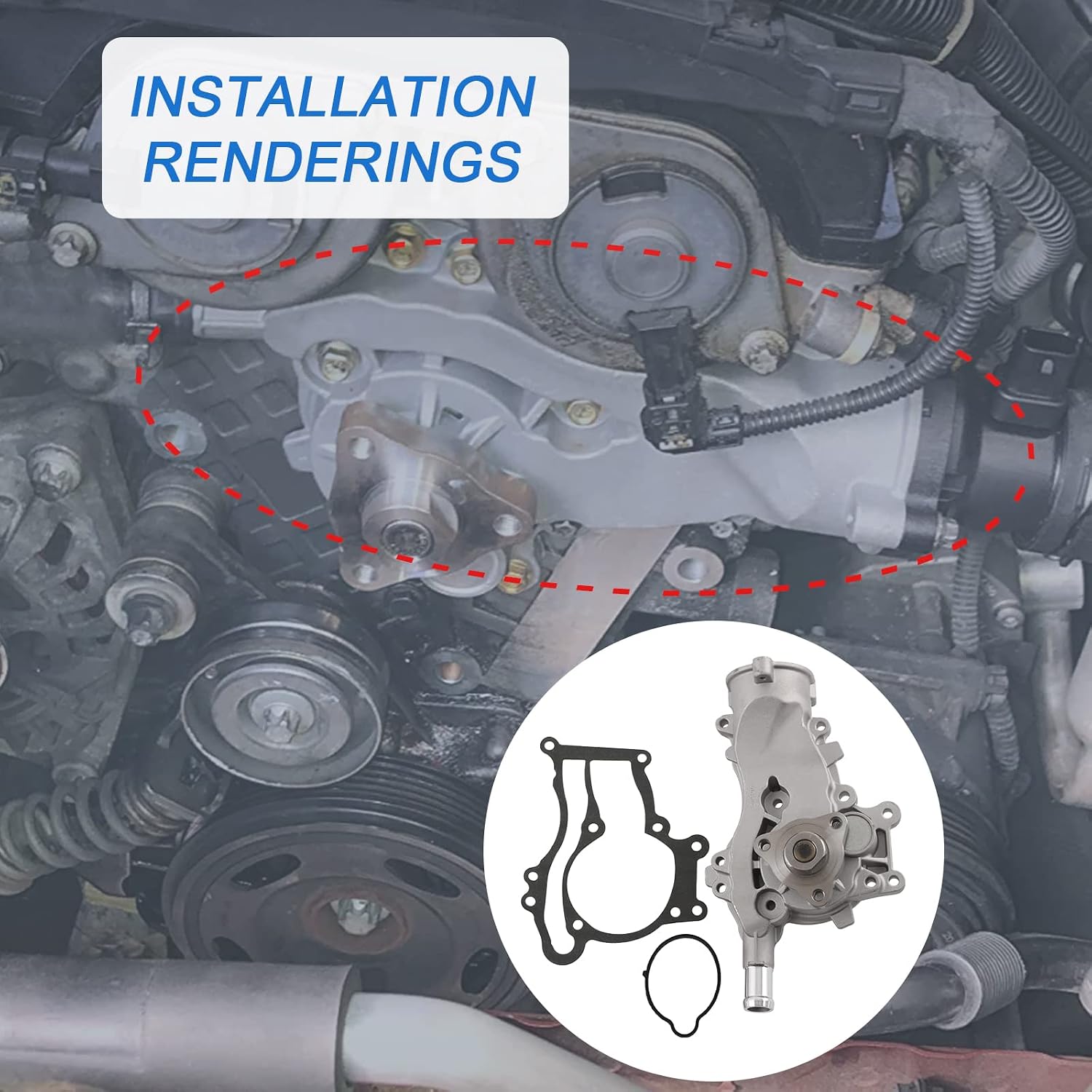 AW6662 Water Pump Compatible with 2013-2020 Buick Encore, 2011-2016 Chevy Cruze, 2012-2020 Chevy Sonic, 2013-2020 Chevy Trax L4 1.4L Turbocharged Engine Replaces# 130-2140 25192709 55579016