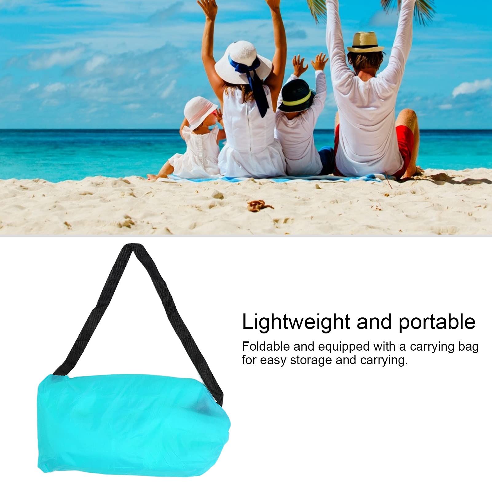 plplaaoo Lettino Gonfiabile, Divano Gonfiabile Per Viaggiare, Sedia da Spiaggia da Campeggio All'aperto, Lettini Gonfiabili, Materasso Ad Aria Pieghevole Portatile Per Feste in Spiaggia (blu)