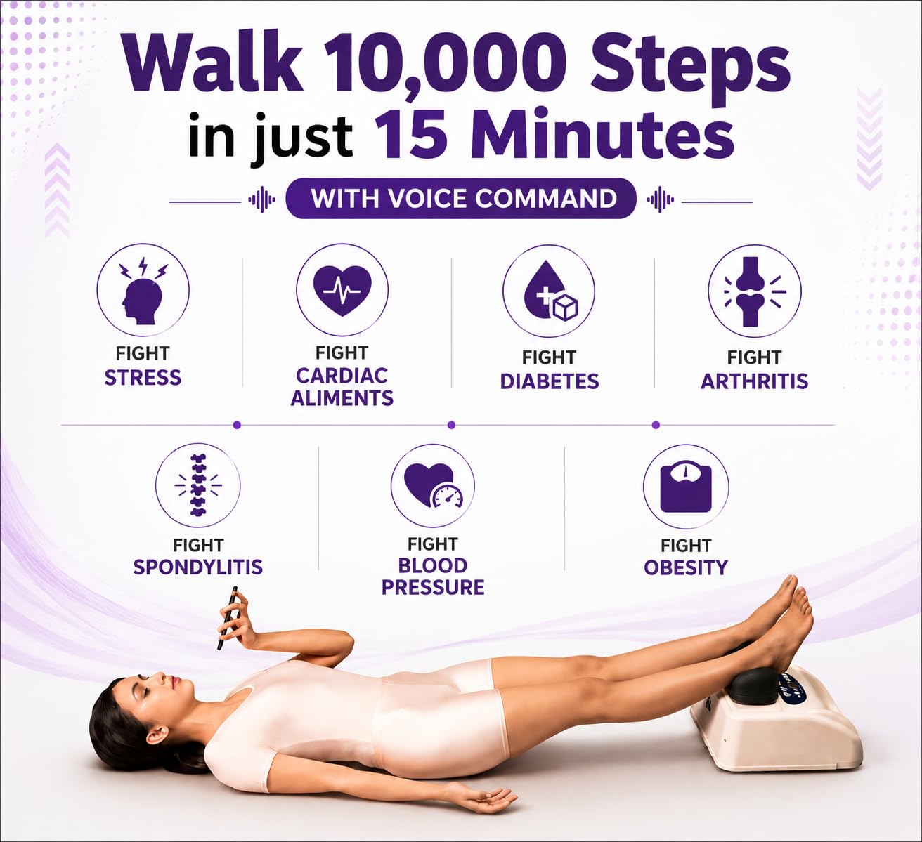 The Original MORNING WALKER with Smart Control & Voice Command, Ideal for Home Exercise, Medically Endorsed, Durable 50W Motor, Operates with Mobile phone, NO SEPARATE REMOTE CONTROLLER NEEDED