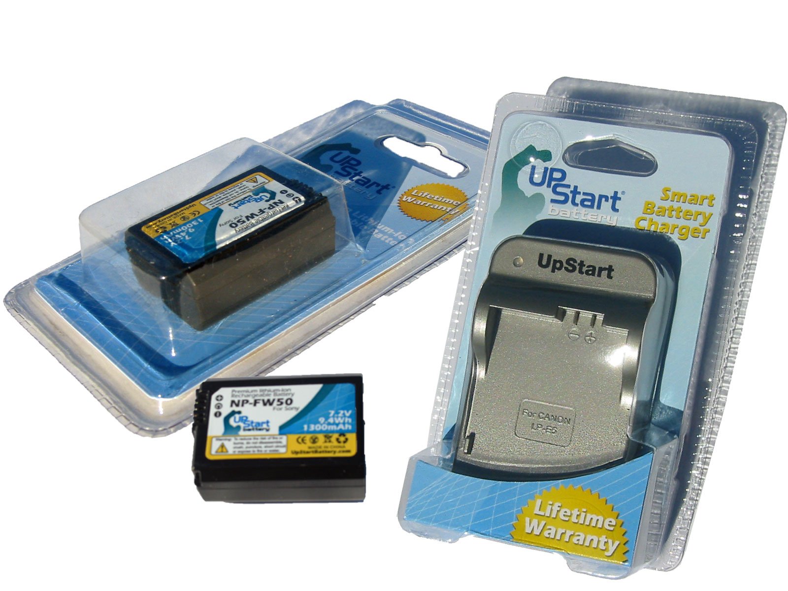 2X Pack - Replacement for NP-FW50 Fully Decoded Batteries and Charger Kit (1300mAh, 7.2V, Lithium-Ion) - Compatible with A7, A7R, NEX-6, NEX-7, NEX-3N, NEX-5R, NEX-5, NEX-5N, Alpha A3000, NEX-3