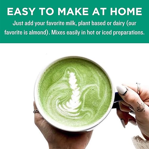 Miniatura 6 de Jade Leaf Matcha + Paquete Latte Mix - Bolsa culinaria de té verde matcha orgánico en polvo (3.53 oz) y mezcla de latte matcha endulzado estilo café