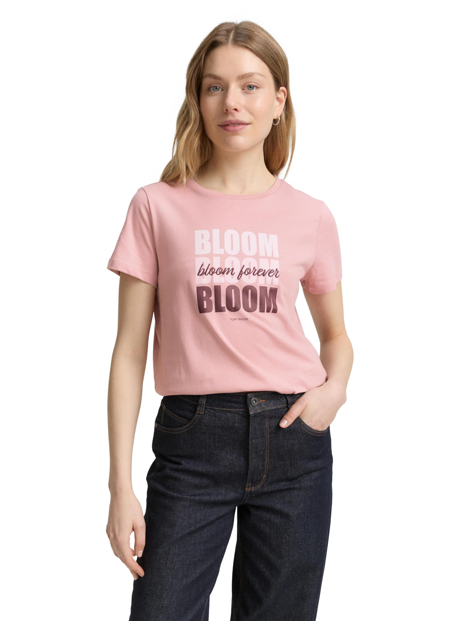 TOM TAILOR Damen Basic T-Shirt mit Print