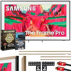 Samsung 75 The Frame Pro LS03FW 4K Neo QLED TV 2025 Bundle with Modern Teak Bezel CPS 26