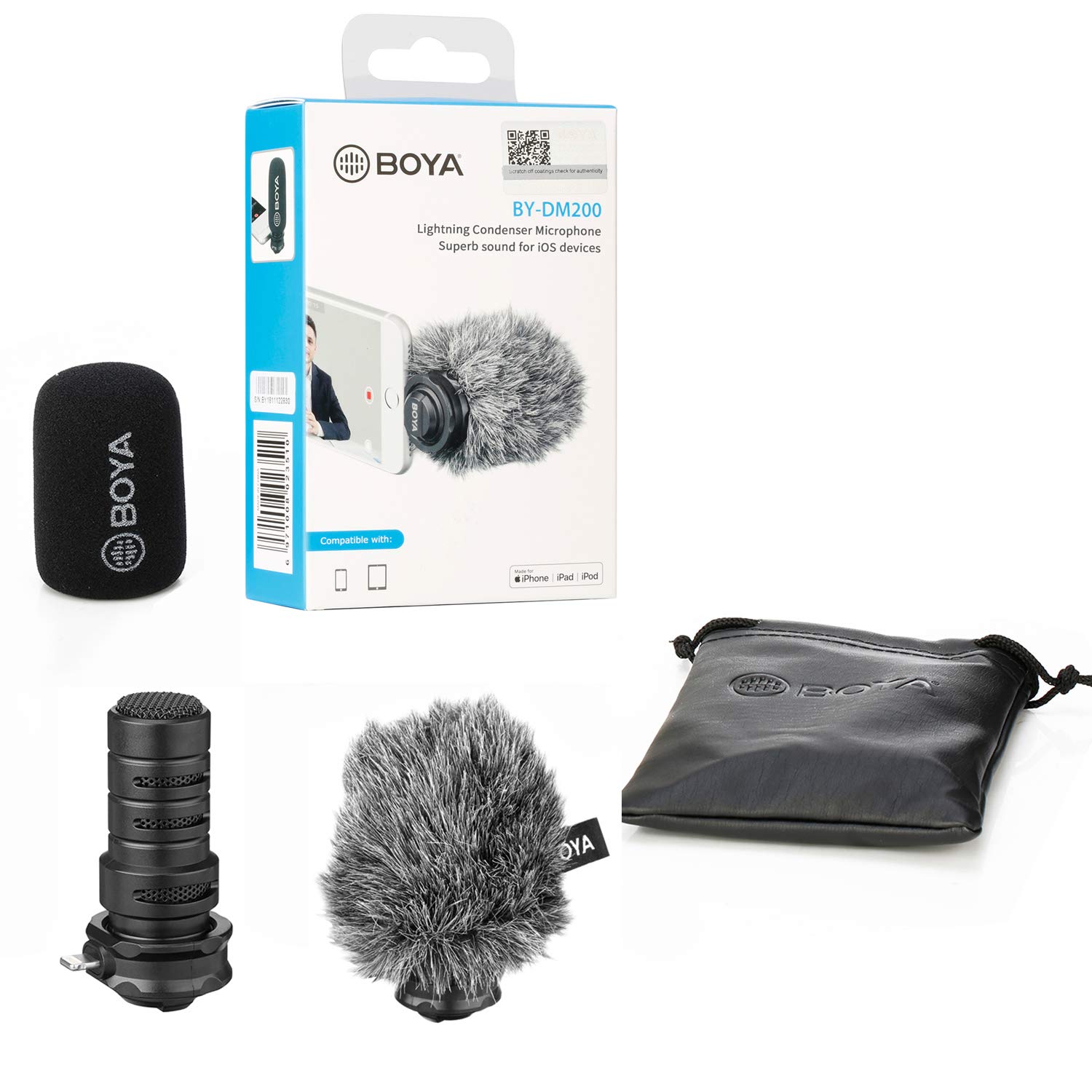 BOYA Micrófono direccional para iPhone, micrófono digital cardioide MFI Lightning con excelente sonido para iPhone 11 x 8 7 7plus iPad, iPod Touch iOS Grabación YouTube Video Vblog Live stream