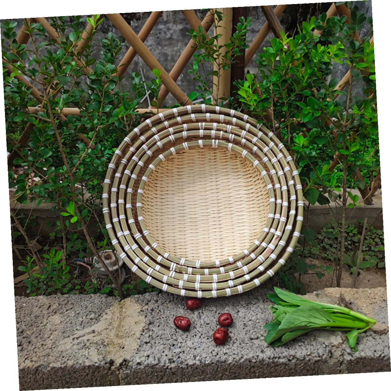 Bread Storage Basket Set Kitchen Organizer Drying Basket Natural Material with Fruit and Bun Storage for Home Use 5pcs Set