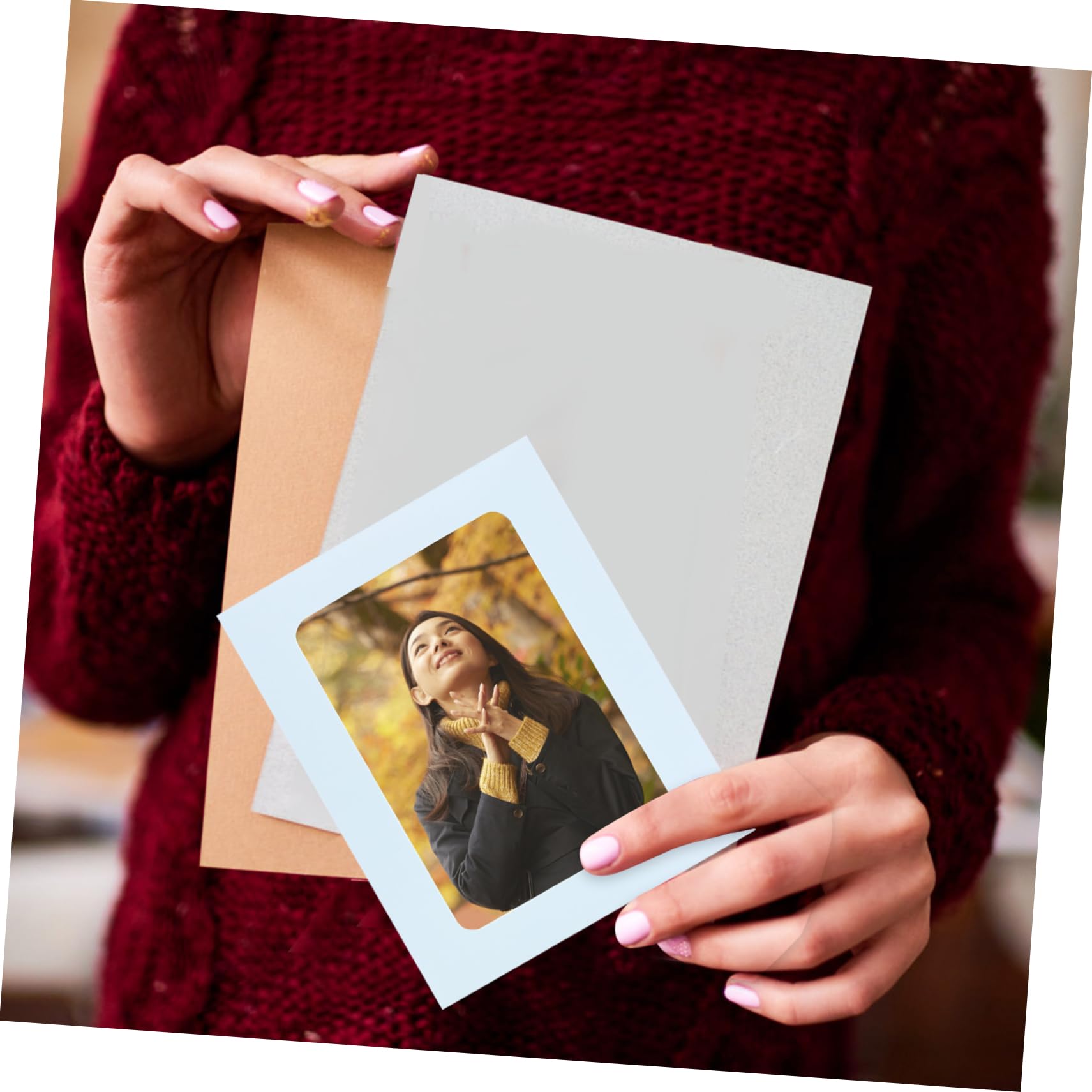 Gadpiparty 5 Set Copertina Delle Carte Fotografiche Piccolo Maniche Delle Schede Fotografiche Foto Buste Piccole Buste Di Carte Portacarte Da Gioco Porta Foto Di Gioco Carta 50 Pezzi * 5
