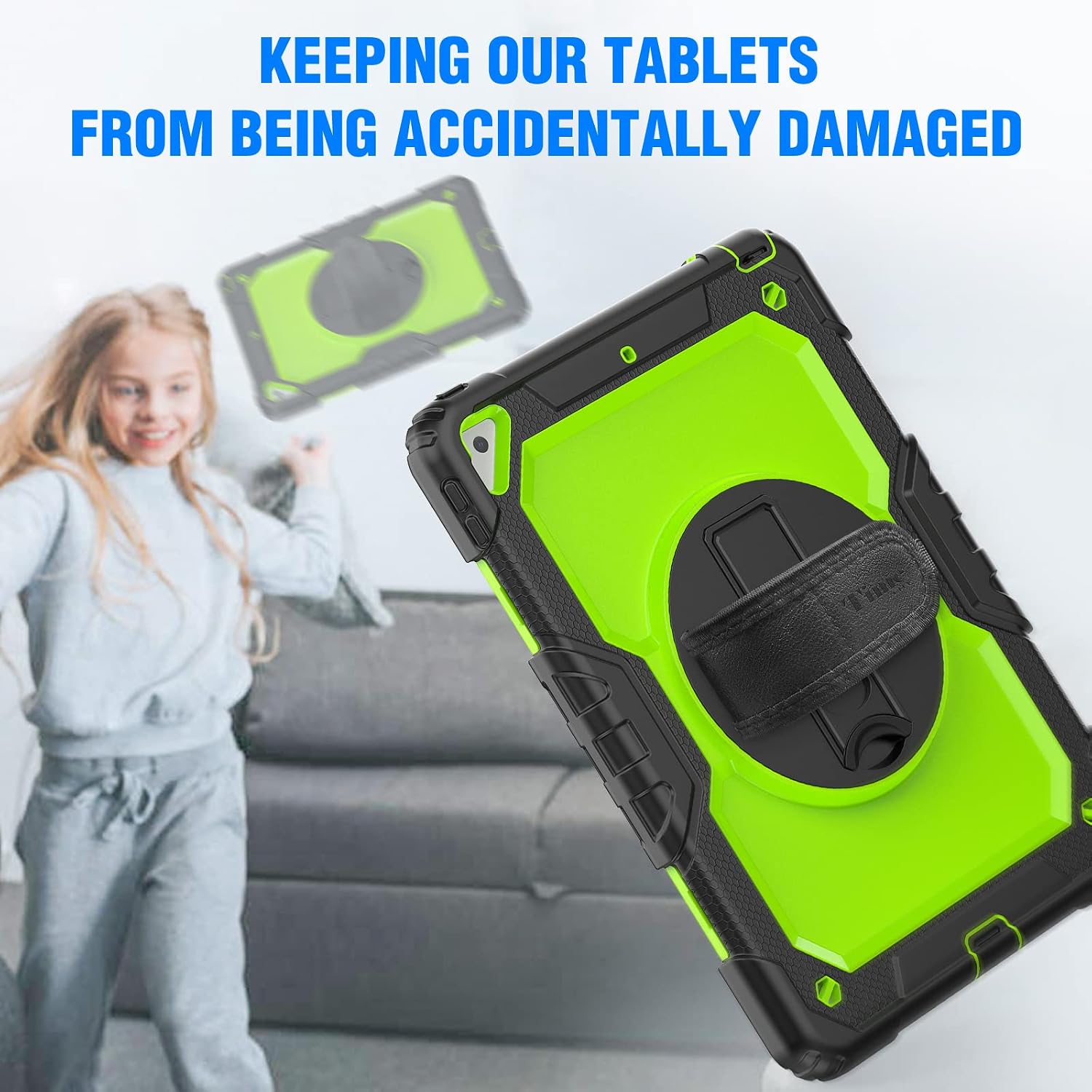 Timecity iPad Air 3rd Generation Case (iPad Pro 10.5 Inch Case, iPad Air 3 Case): with Strong Protection, Screen Protector, Hand Strap, Shoulder Strap, 360° Rotating Stand, Pencil Holder - Green