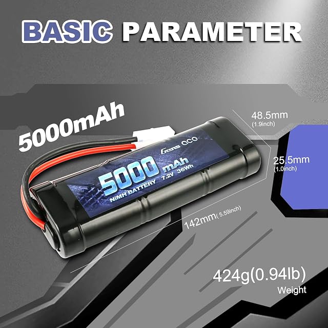Foto 2 de 6 de Gens ace Batería de 7,2 V RC NiMH 5200 mAh con Conector TMY para RC Auto Truck Truggy