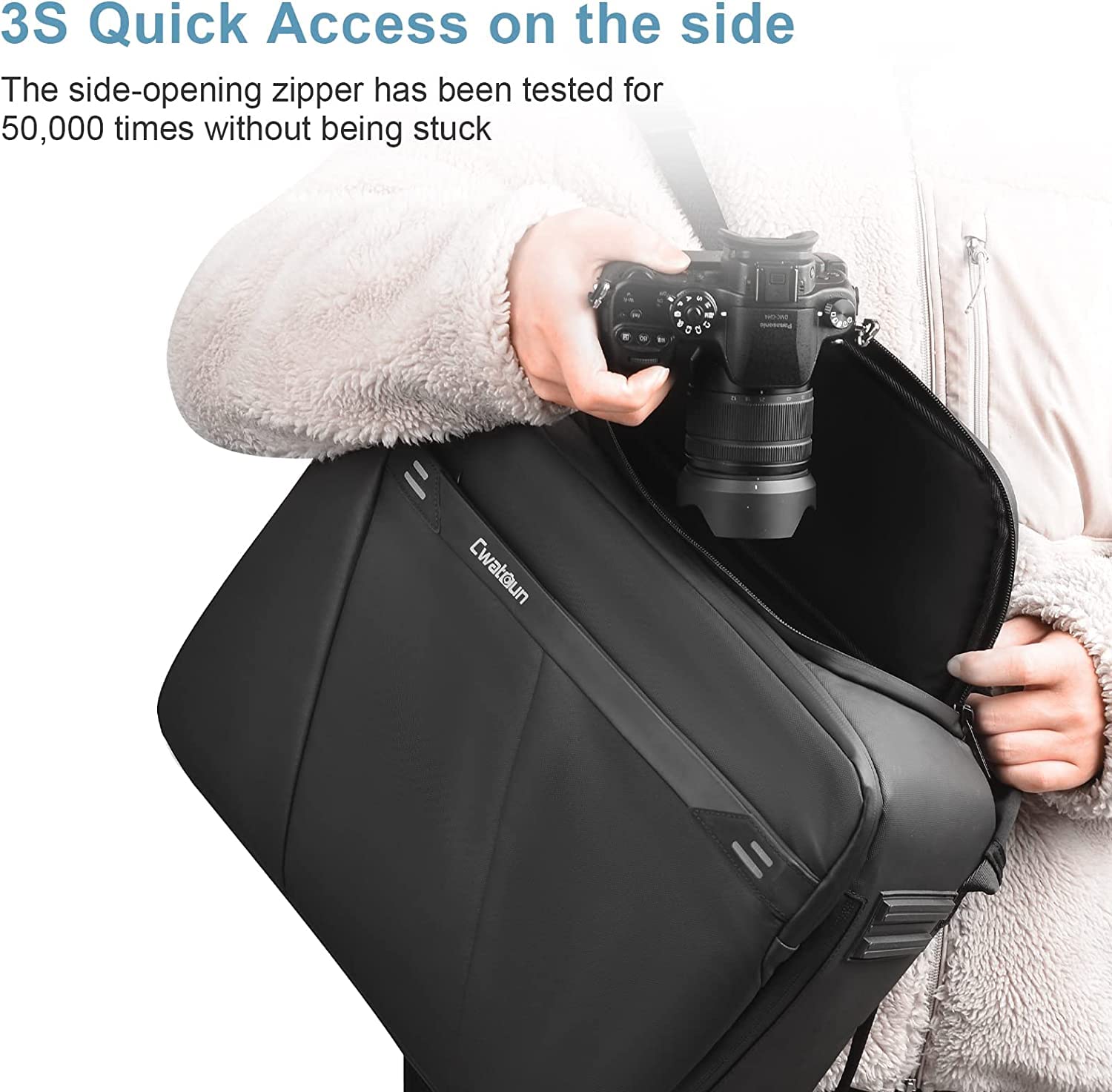 Cwatcun Mochila impermeable para cámara