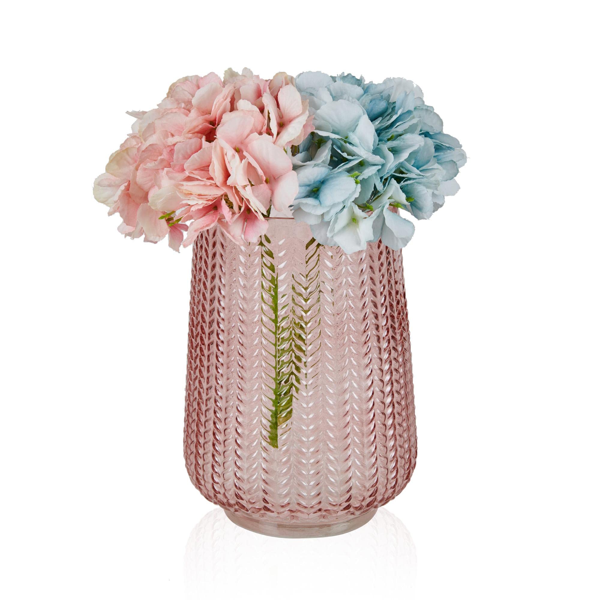 Vase moderne en verre transparent pour bouquet de table et fleurs séchées