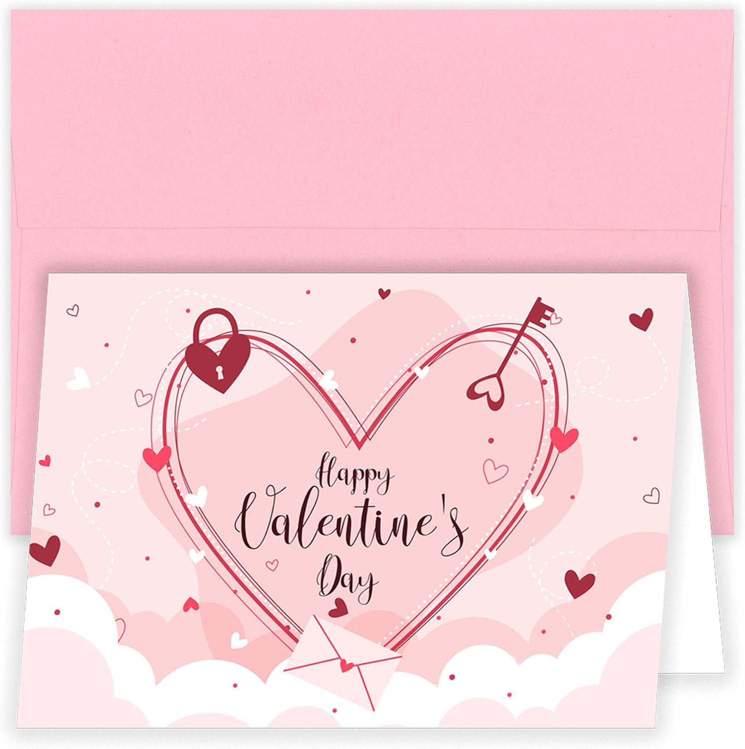 Happy Valentines Day Greeting Cards - 15 Cards & Pink Envelopes - 3 Card Assortment 5 of each design - 100% Made in the U.S.A. (Happy Valentines Day)