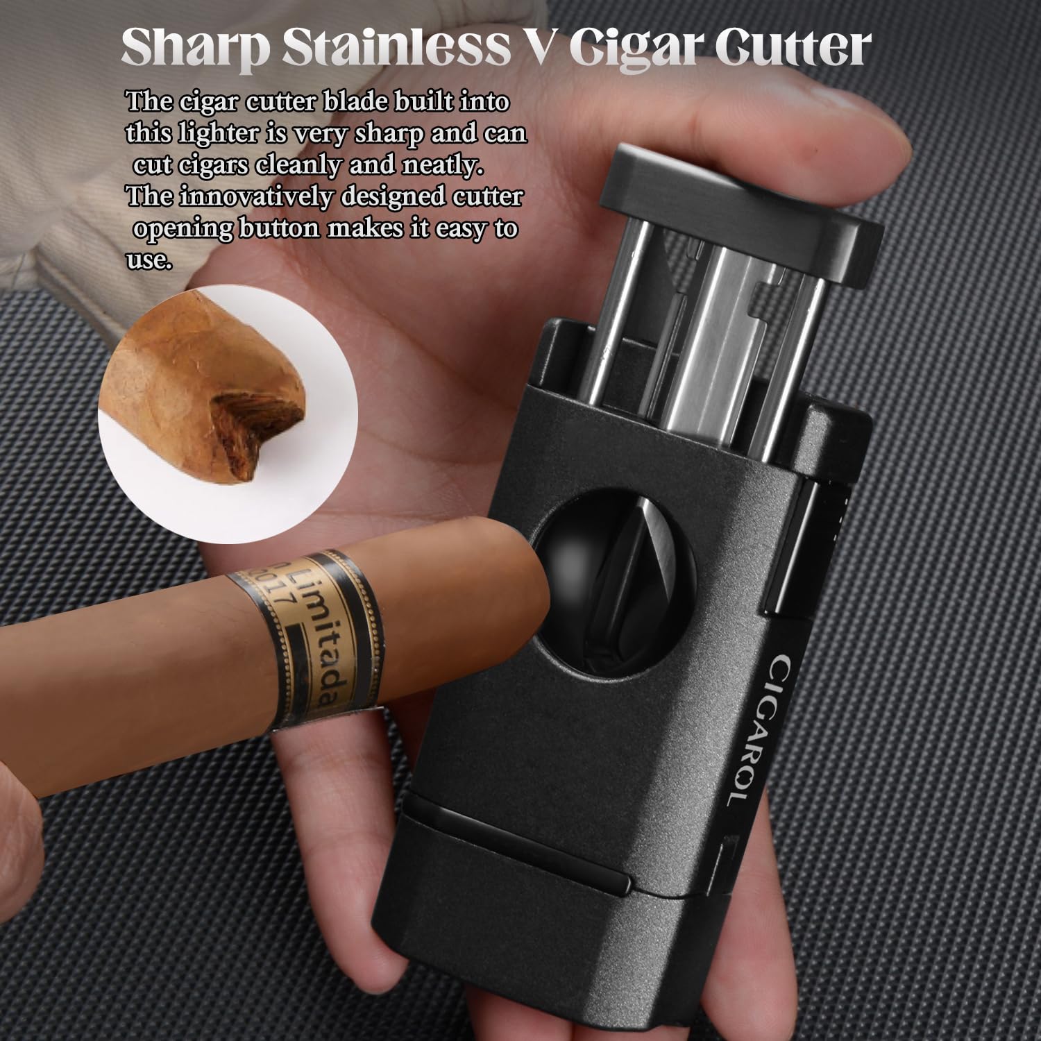 Easy Torch double jetflame aansteker zwart inclusief bedrukking kleur
