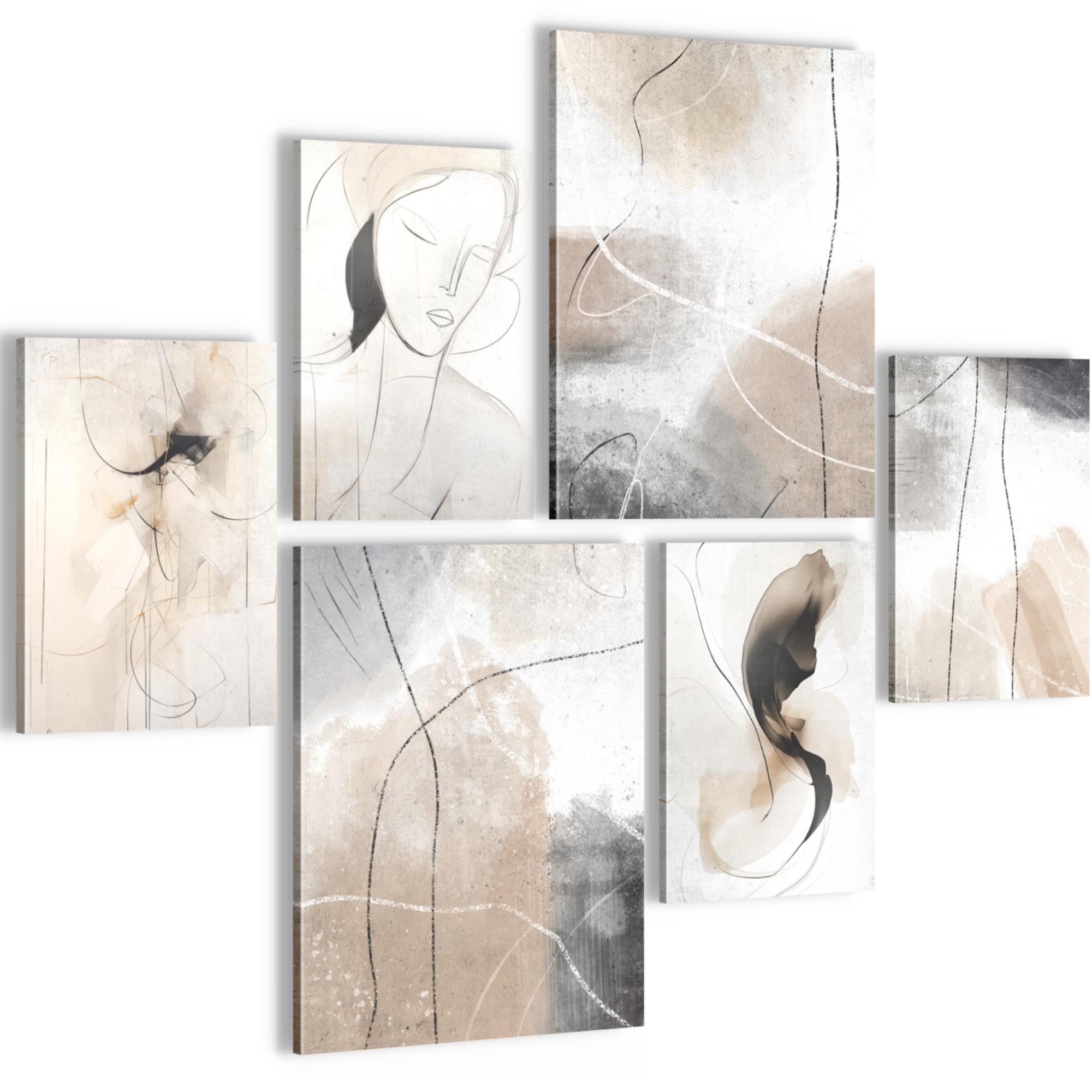 Novart Set de Decoración de Pared con Cuadros Moderno Cuadro - LISTO PARA COLGAR - No Necesita Marco - Dormitorio Salón Cocina - N028663a