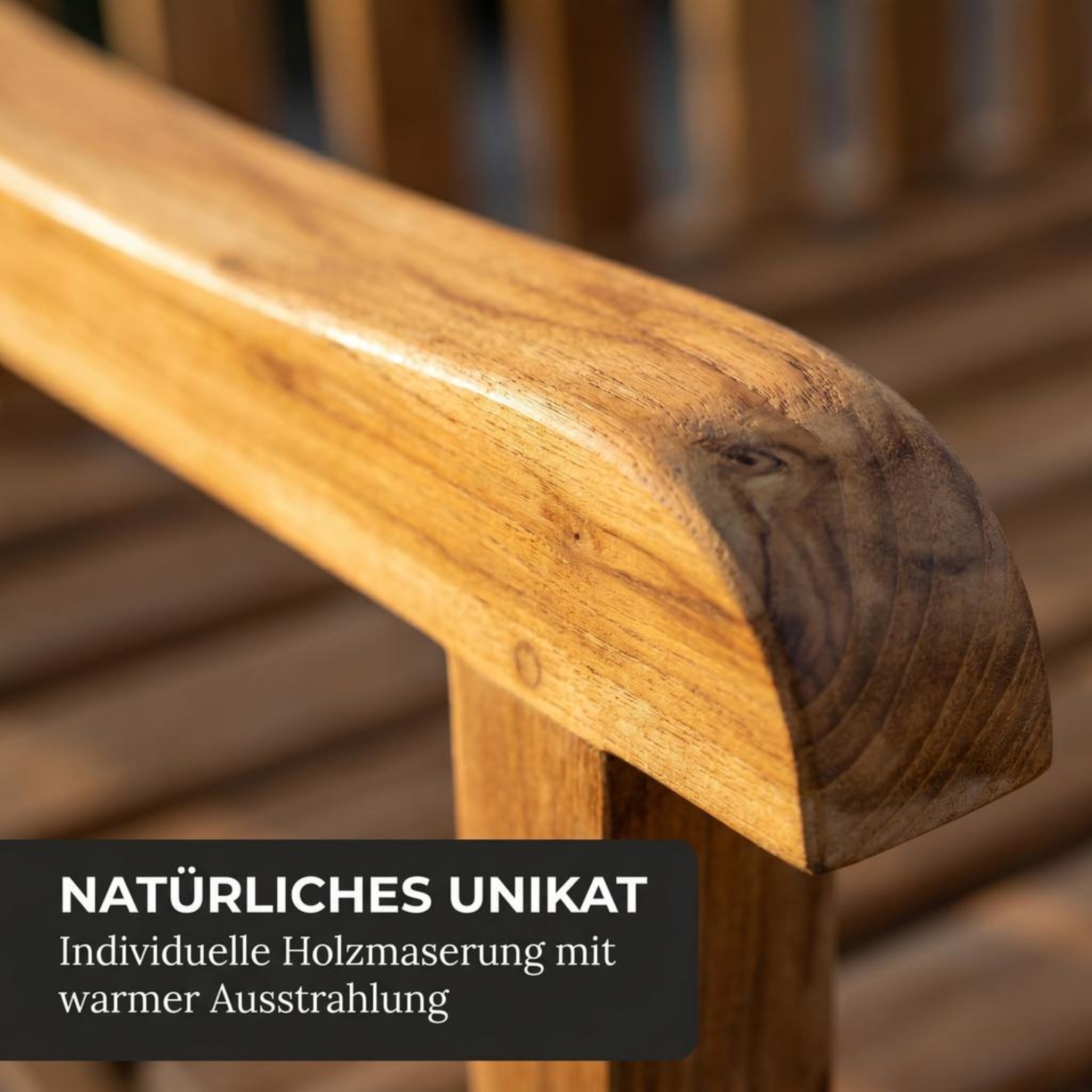 SAM Premium Gartenbank Caracas 3-Sitzer 150 cm, Gartenbank aus Teakholz massiv mit Armlehnen und Rückenlehne, wetterfeste Holzbank für Garten Terrasse Balkon, Sitzbank Massivholz lackiert