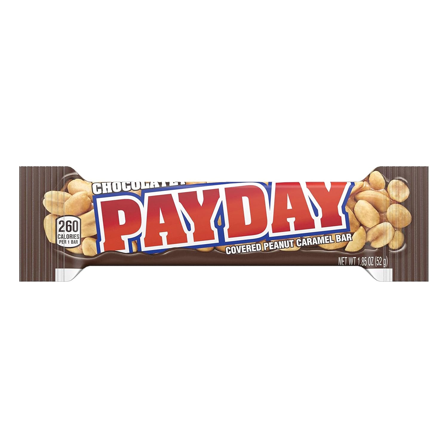 PAYDAY Chocolatey Peanut Caramel Candy, Bulk, Individually Wrapped, 1.85 oz Bars (24 Count)