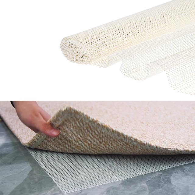 Lusee Anti Slip Rug Underlay, 80x50cm Non Slip Rug Underlay, Multipurpose PVC Cuttable Non Slip Mat Rug Gripper, Anti Slippery Liner for Drawers Shelves Tray Carpet, Used on Smooth Surfaces (2pcs)