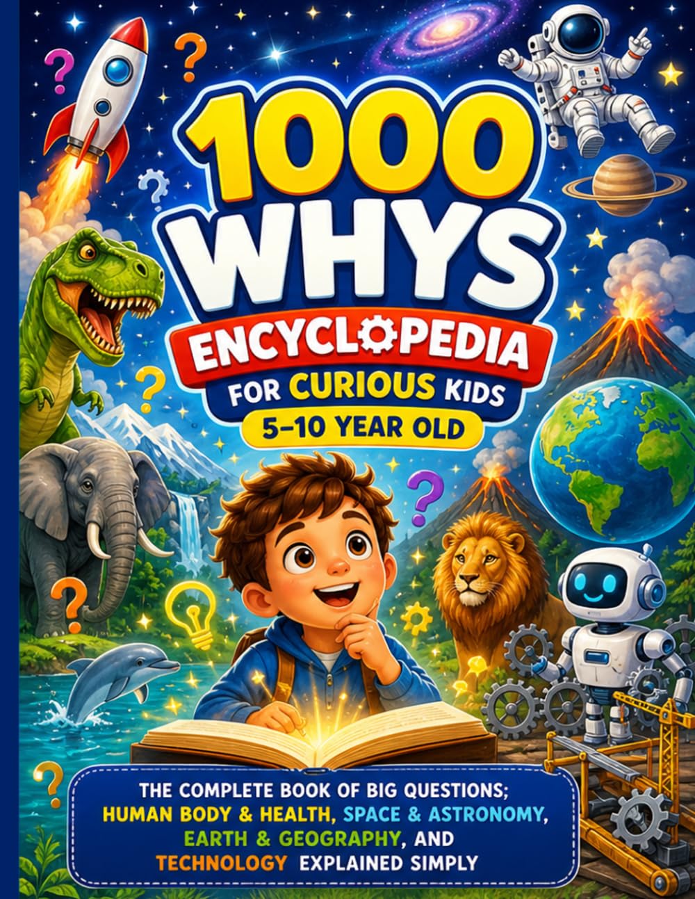 1000 Whys Encyclopedia for Curious Kids 5–10 Year Old: The Complete Book of Big Questions; Human Body & Health, Space & Astronomy, Earth & Geography, and Technology Explained Simply