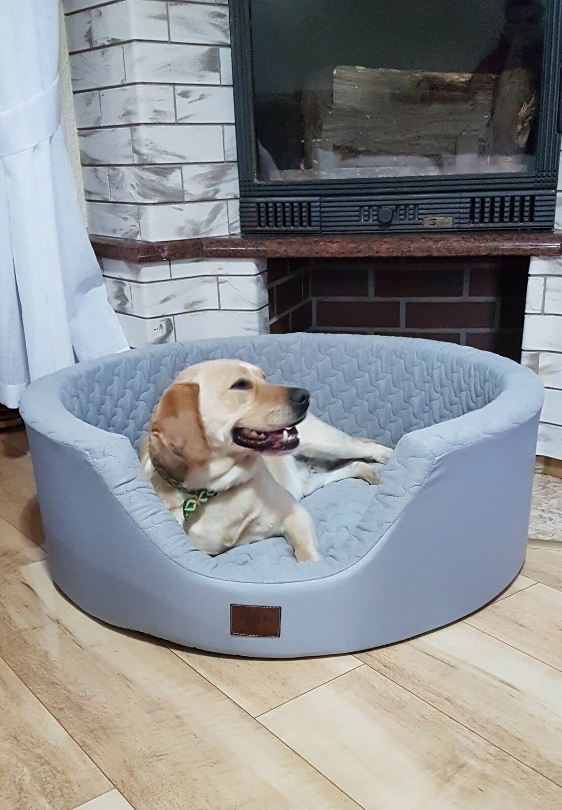 Odolplusz Cuccia rotonda per cani con cuscino reversibile, lavabile, imbottitura in 100% spugna di poliuretano delicata sulla pelle (grigio)