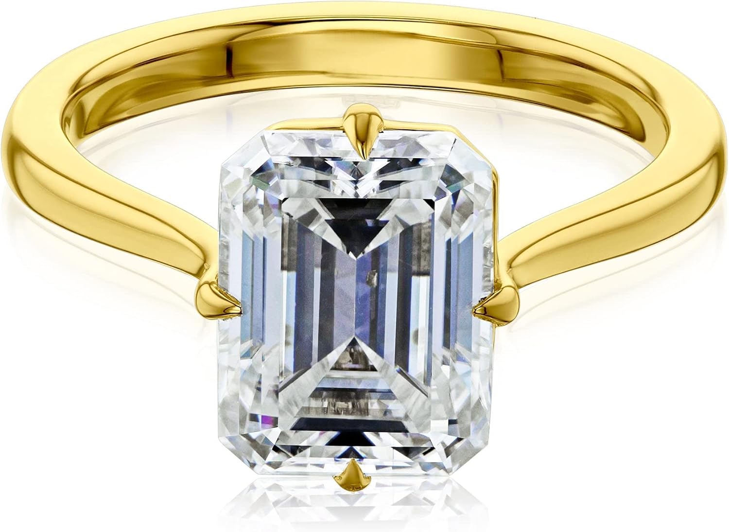 Kobelli Moissanite Emerald-Cut Elba Ring in 14k Gold
