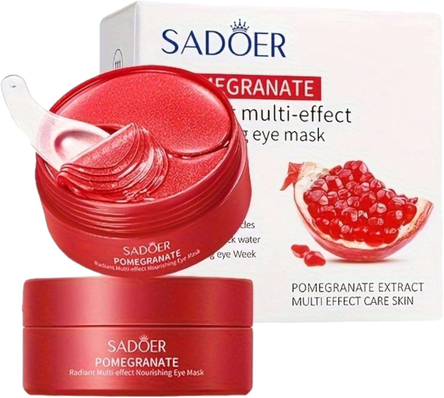 60pcs/box Pomegranate Essence Under Eye Patches, Hydrating, For Firming Eye Skin, Eye Masks Eye Gel Pads
