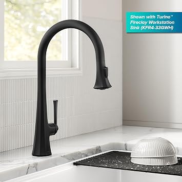 KRAUS Savan 2-Function Single Handle Pull Down Kitchen Faucet in Matte Black, KPF-4104MB