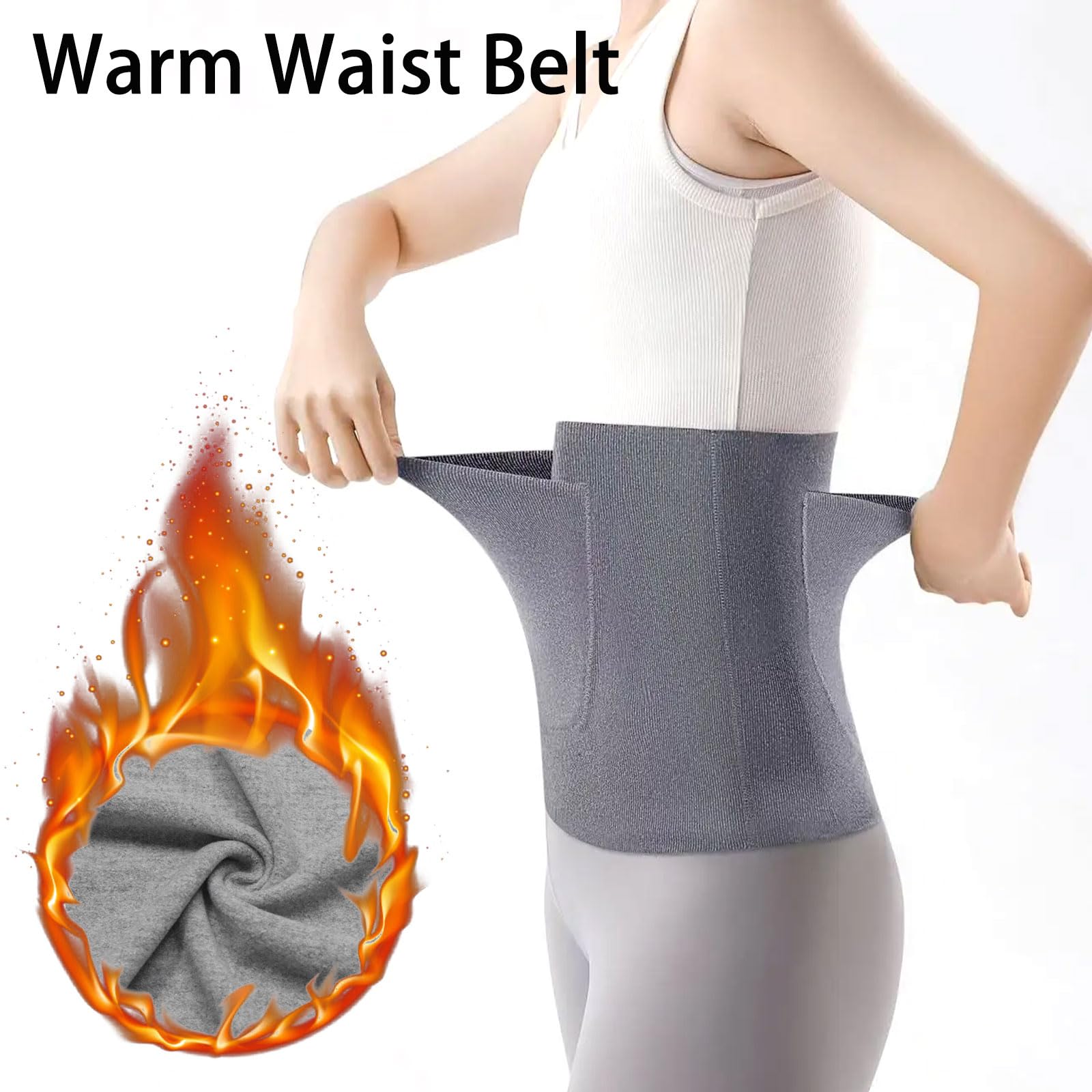 Faja Termica Lumbar,Faja Lumbar Caliente,Cinturón de Calor para Lumbares,Cinturón Calentador de Invierno,Faja Lumbar Caliente para Hombres Mujeres para Cintura de Apoyo Caliente Dolores Menstruales