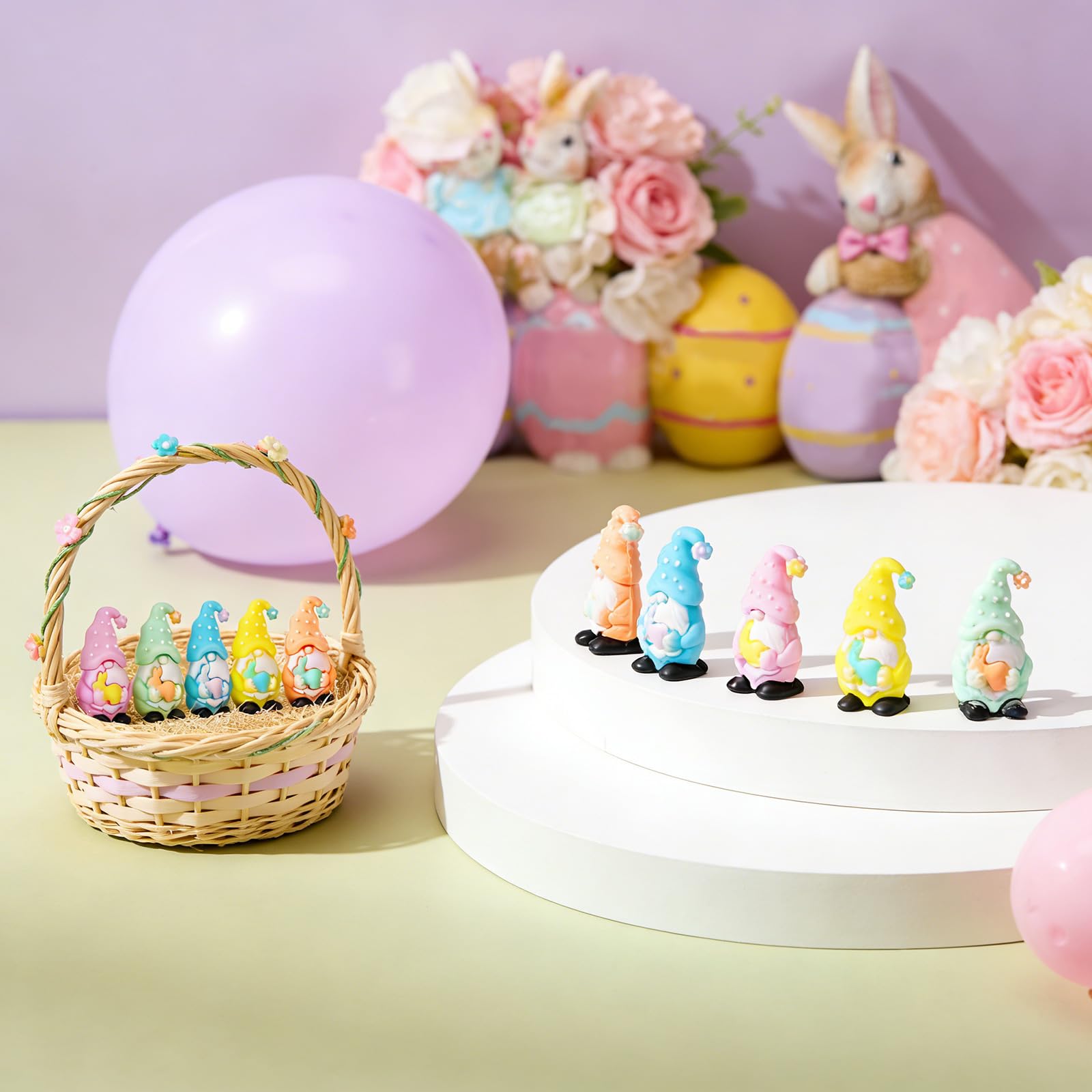 Figuras de Resina Encantadoras de gnomos pequeños temáticos para decoración navideña y Decoraciones coleccionables de Pascua