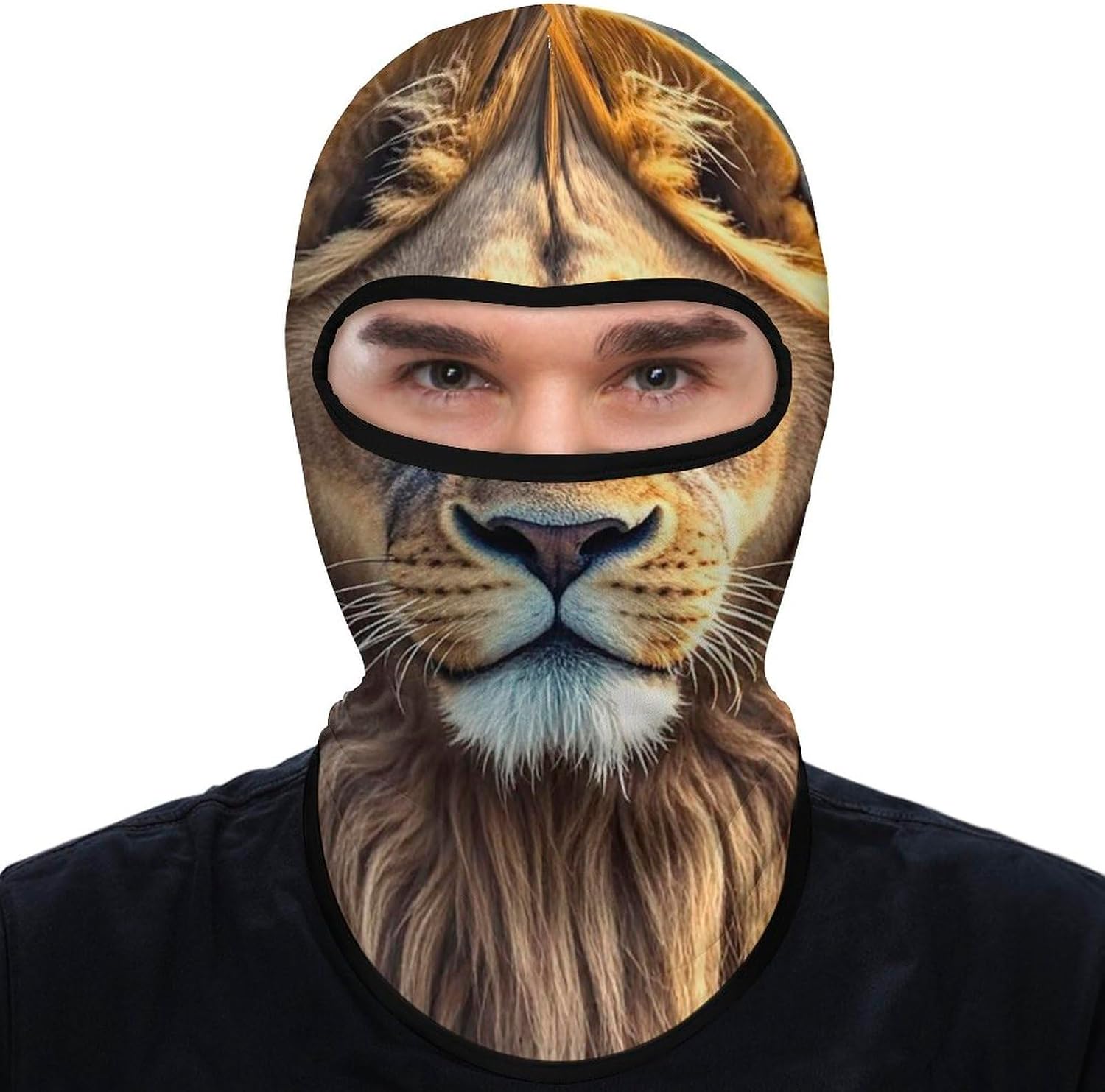 Lion Image Balaclava Ski Mask Thermal Winter Face Mask for Men Women Summer Cooling Neck Gaiter Sun Protection Hood Full Face Cover for Motorcycle Cycling Gear