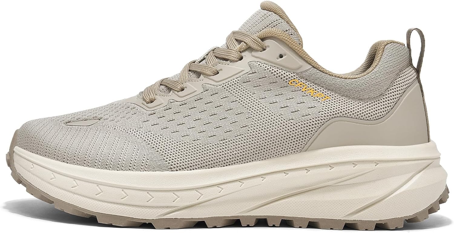 CFVKPT Wide Toe Box Shoes for Men - Cushioned Trail Running Shoe Non Slip Mens Walking Sneakers Cross-Trainer Athletic Gym Workout Sport Sneaker