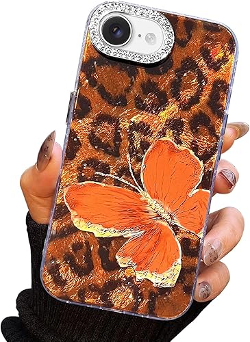 Miniatura 85 de I-MGAE-IN-AR - Funda diseñada para iPhone 12 y 12 Pro, diseño de mariposa plateada brillante, funda protectora de poliuretano termoplástico, suave,