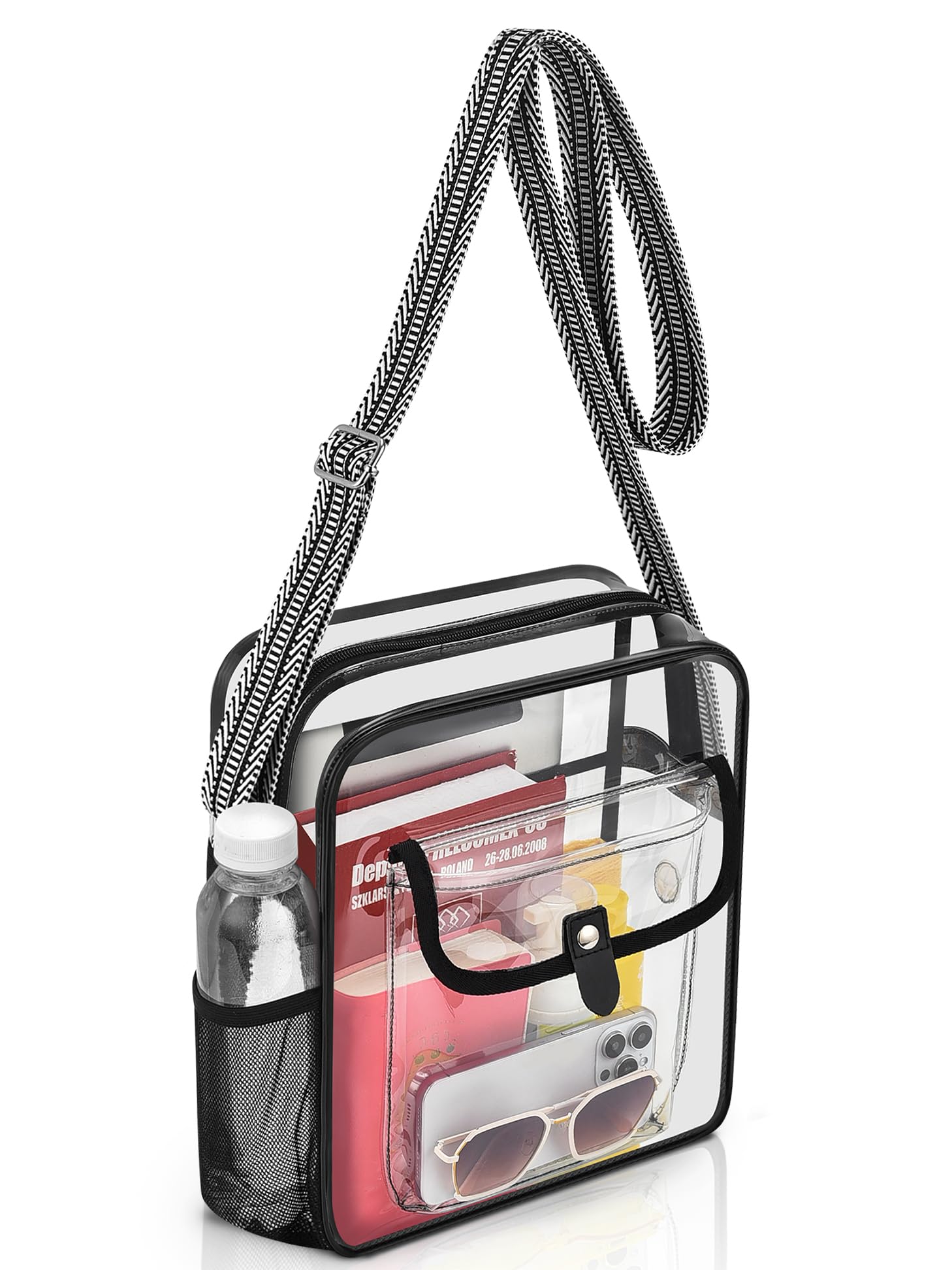 SPODEARS Clear Crossbody Bag for Stadium with Bottle Holder