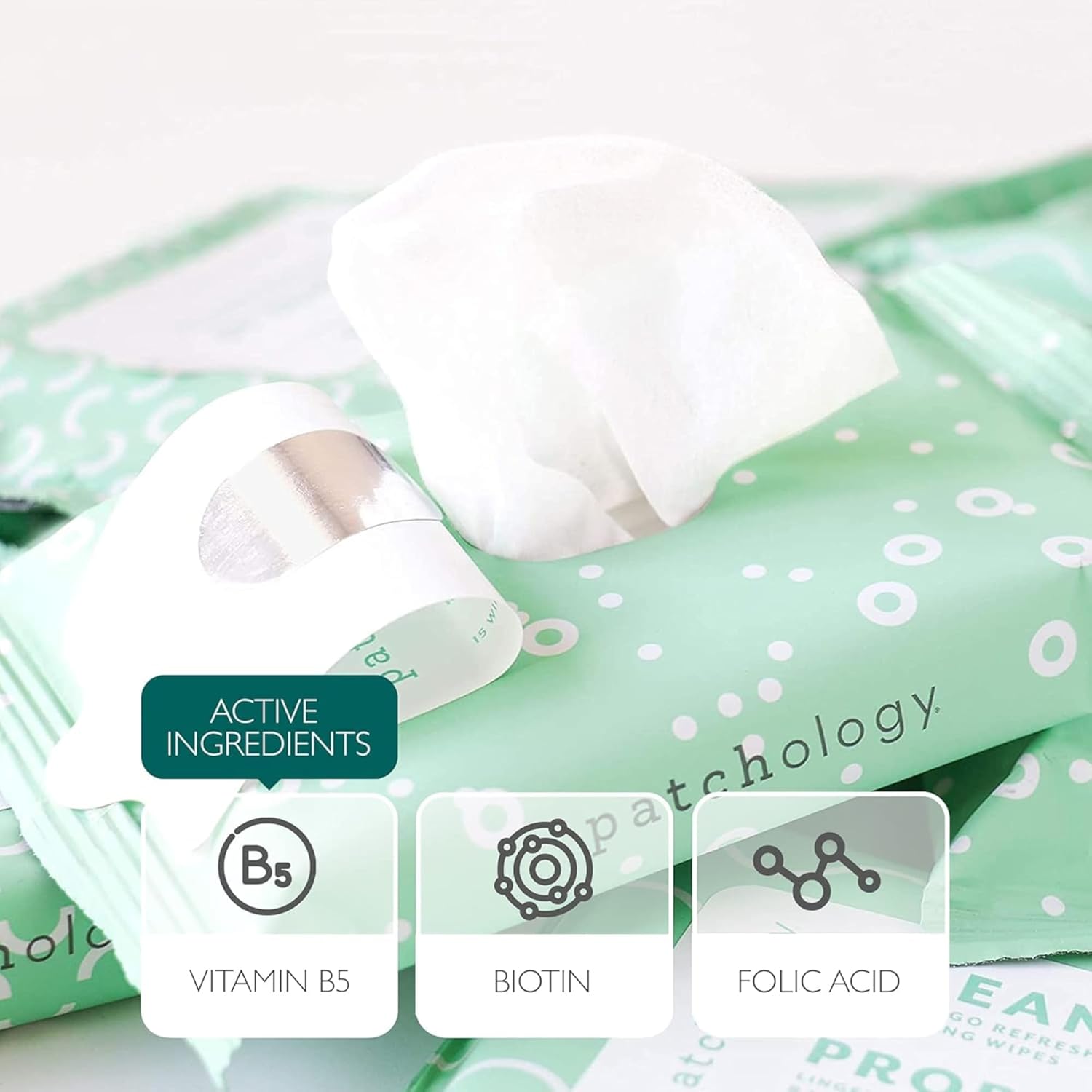 Patchology Clean AF Facial Cleansing Wipes - On-The-Go Refreshing Travel Size Face Wipes for Removing Dirt and Oil - Makeup Remover for Sensitive and Oily Skin (4 Packs/60 Count)