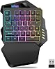 RedThunder G60 Wireless One-Handed Gaming Keyboard, Rechargeable 2000 mAh RGB Backlit Ergonomic Keyboard with Anti-Ghosting for PC Mac PS5 Gamer