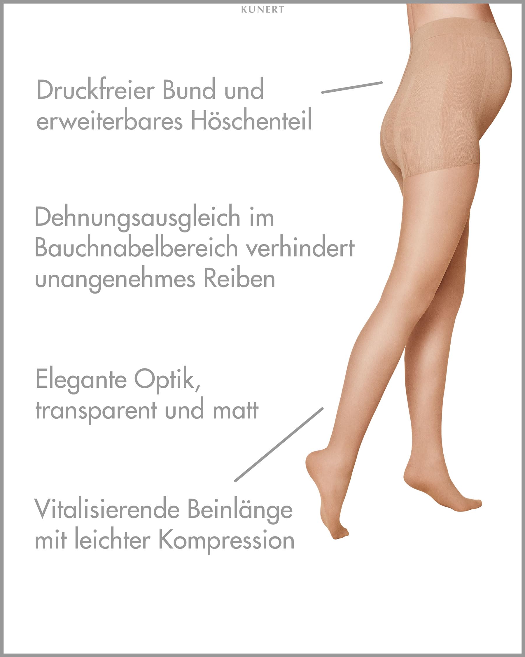 KUNERT rajstopy ciążowe damskie, CASHMERE, 44-46