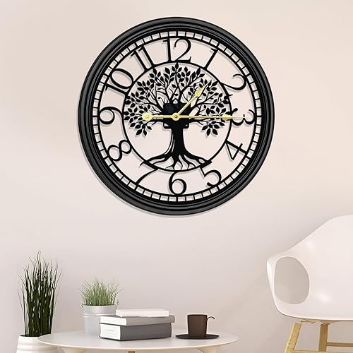 Miniatura 10 de Reloj de pared grande – Reloj de pared para decoración de sala de estar, silencioso y sin tictac, adecuado para decoración de pared, decoración de
