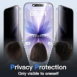 JETech Privacy Screen Protector for iPhone 17 6.3-Inch, Anti-Spy Tempered Glass Film with Easy Installation Tool, 2-Pack