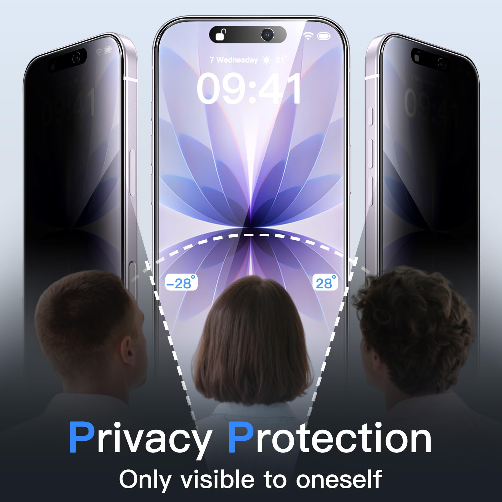 JETech Privacy Pellicola Protettiva per iPhone 17 6,3 Pollici, Anti-Spy Vetro Temperato Film con Strumento di Installazione Facile, Pacco da 2