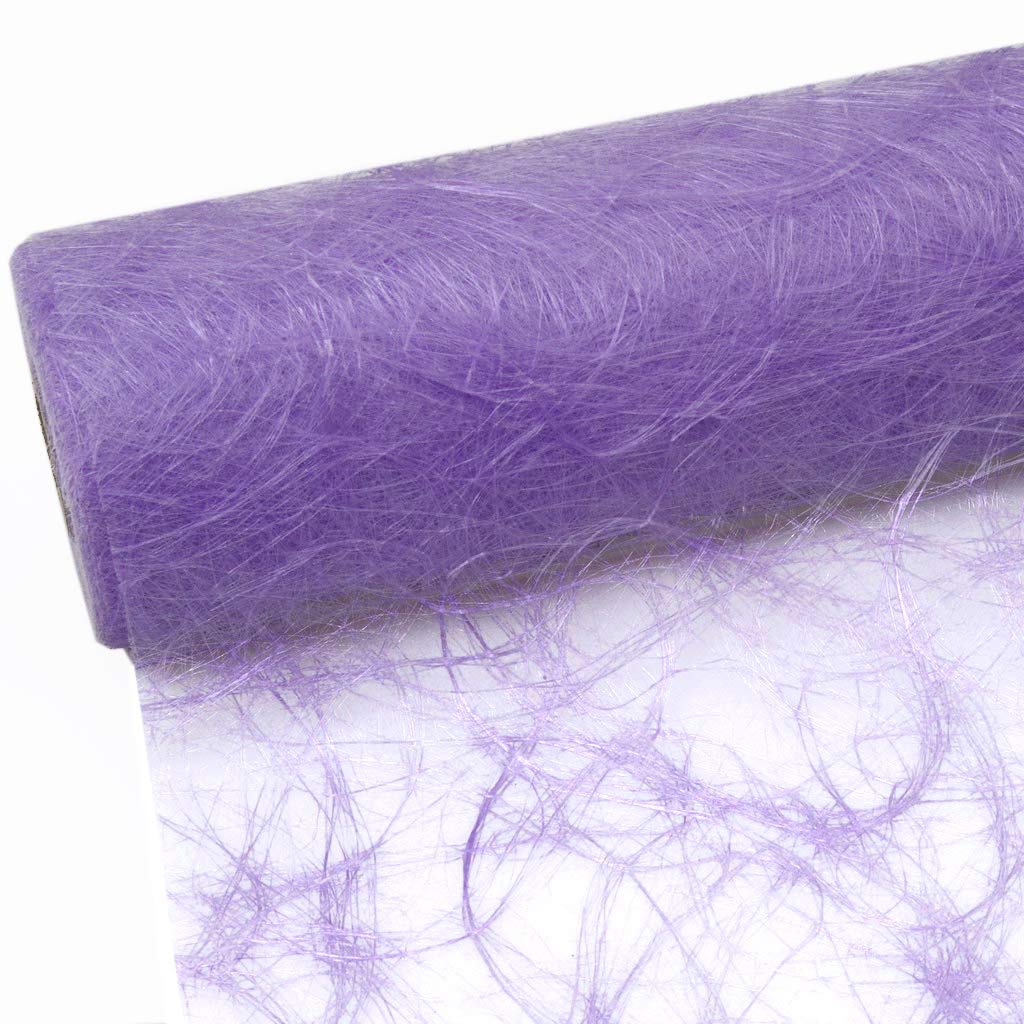 Deko AS GmbH Sizoweb Table Runner 25 m Roll + 100 Decorative Hearts (30 cm Wide in Lavender)