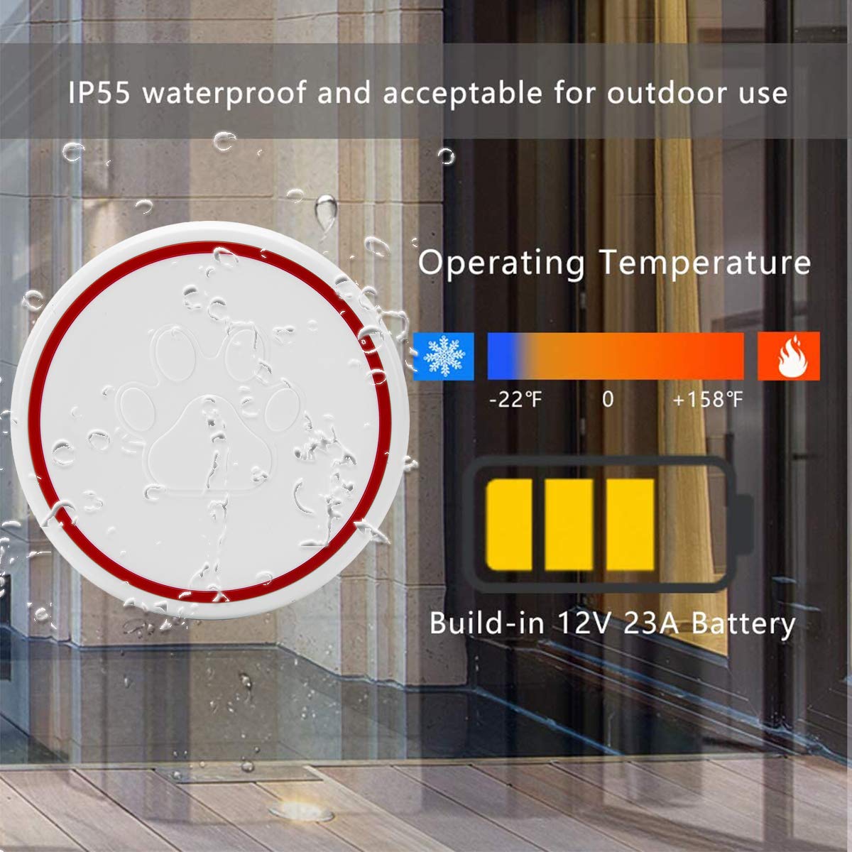 ChunHee Dog Doorbells for Potty TrainingWireless Dog Door Bell for Dog