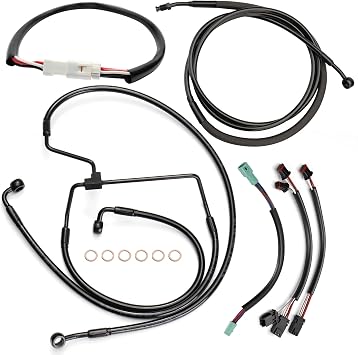 12" Extended Handlebar Cable Set NO ABS for 14-15 Touring, Black