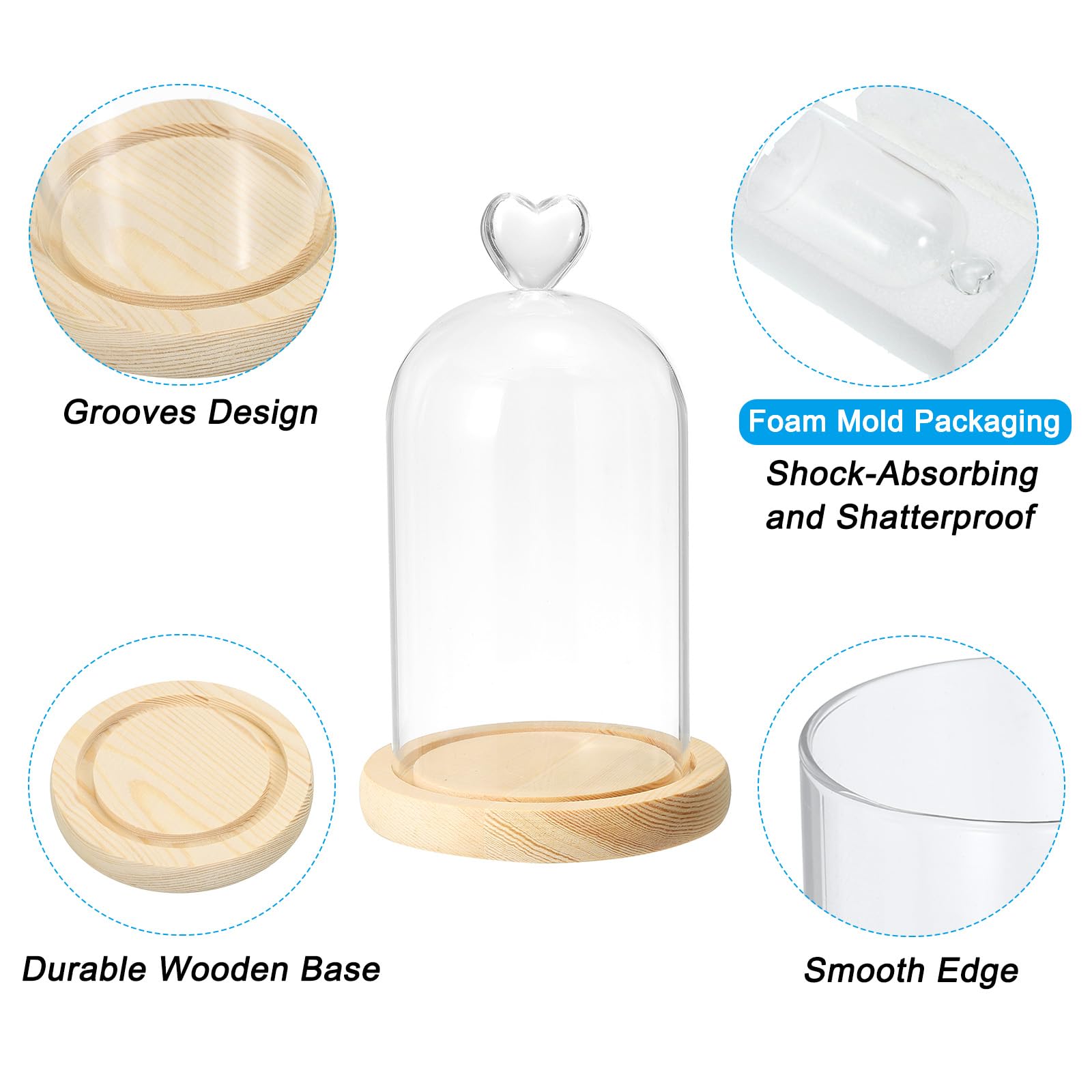 1PC Barattoli di vetro per candele Cupola Cloche Campana Barattolo Candela profumata Che fa K Vasi per candele Contenore vuoto sfuso 190ML/220ML  15
